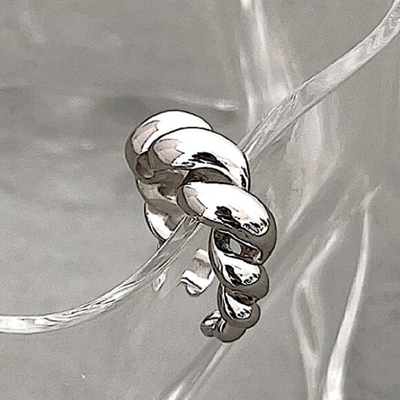 STERLING SILVER TWISTED IRREGULAR RESIZABLE RING - Picture 4 of 5